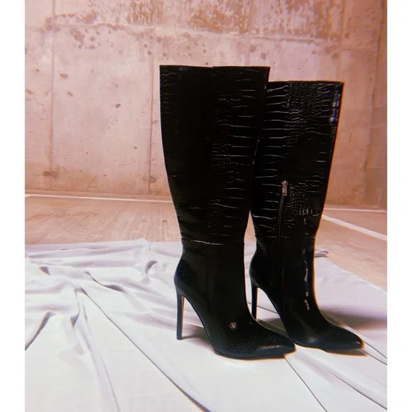 Black Knee Boots - Picture 2 of 6